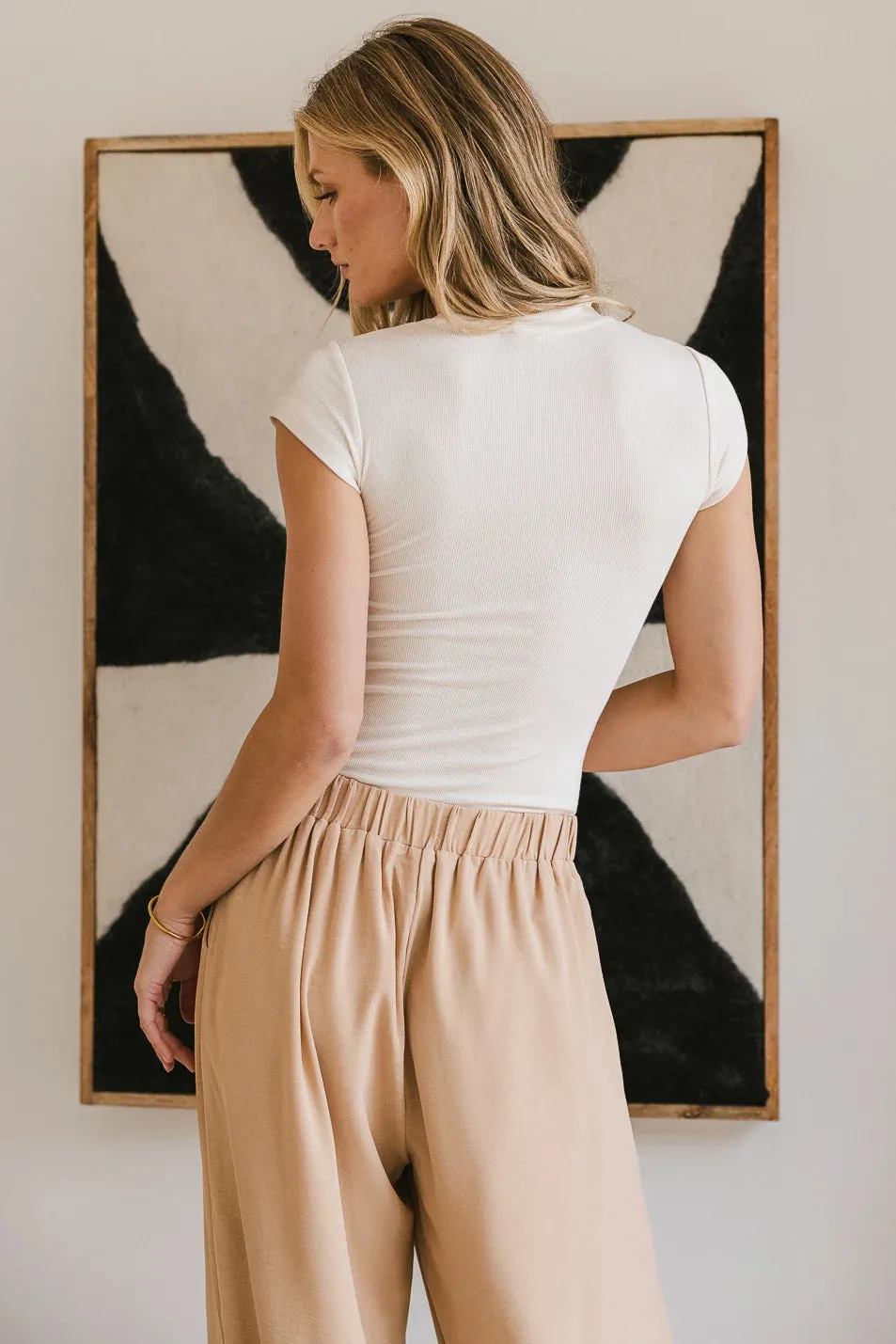 Asher Ribbed Top in Cream - FINAL SALE