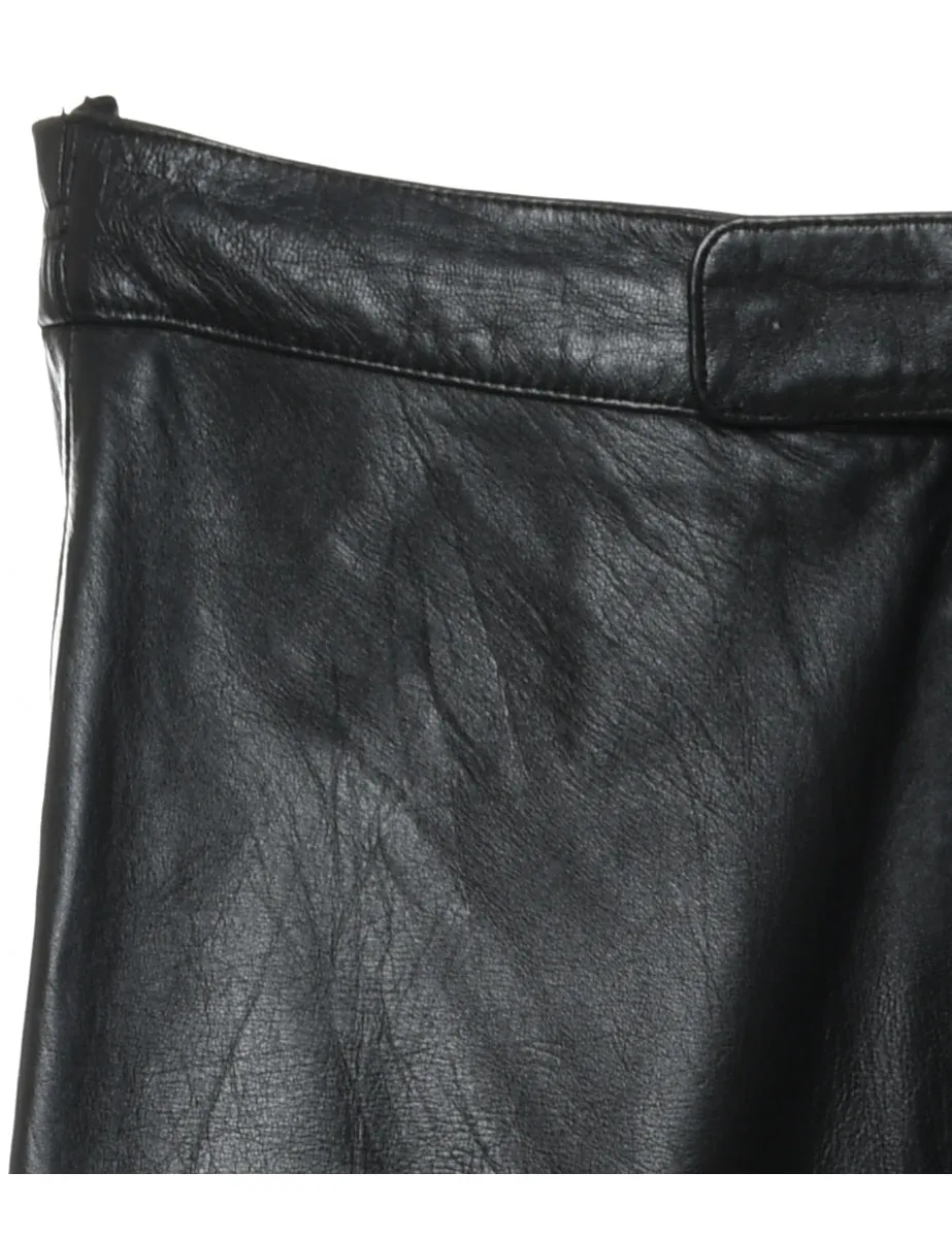 Black Classic Leather Trousers - W30 L30