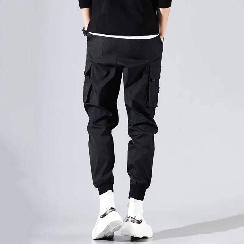 Black Slim Fit Cargo Pants