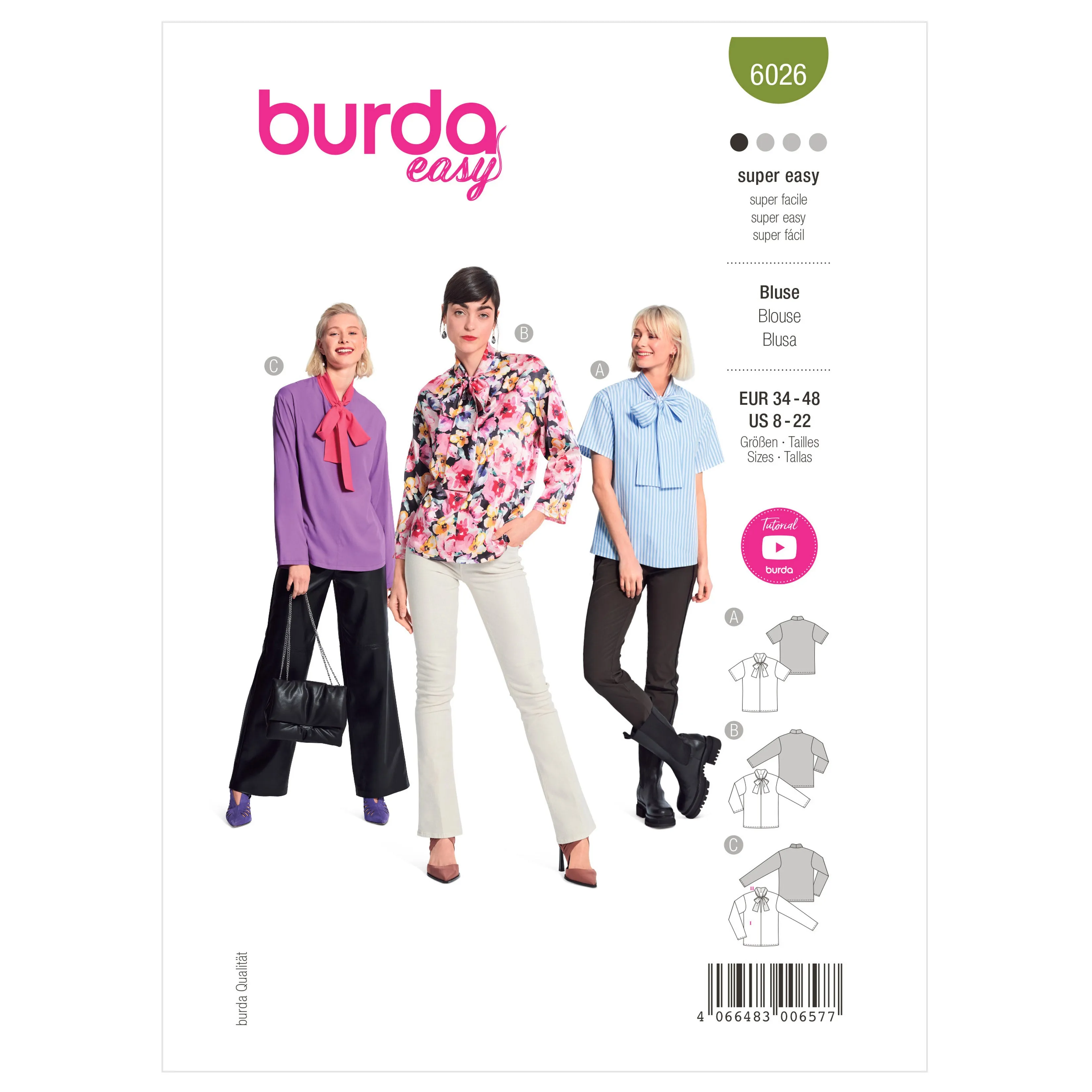 Burda Pattern 6026 Misses' Top/Vest