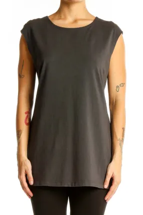 Charcoal Sleeveless Casual Top