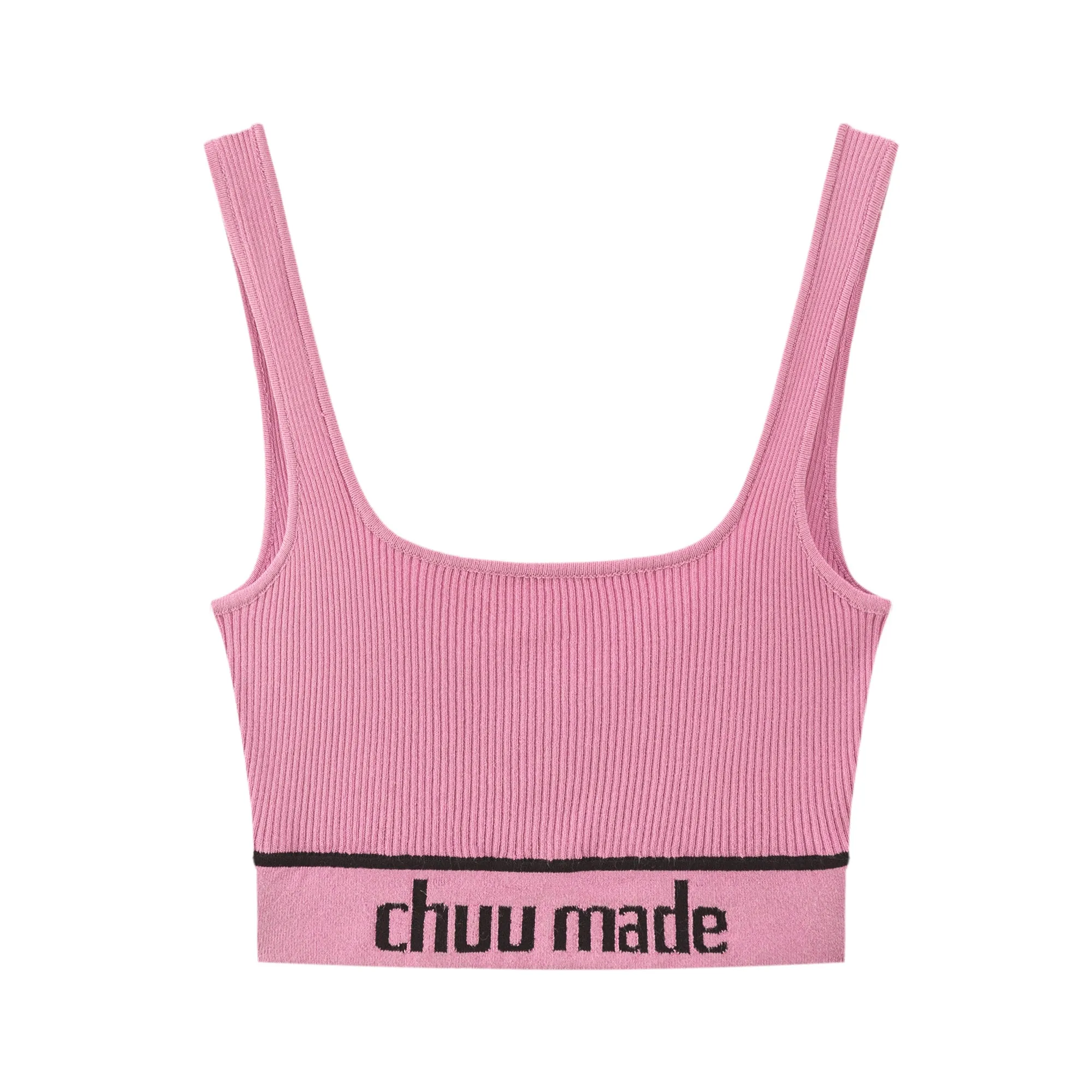 Chuu Made Ribbed Crop Sleeveless Top