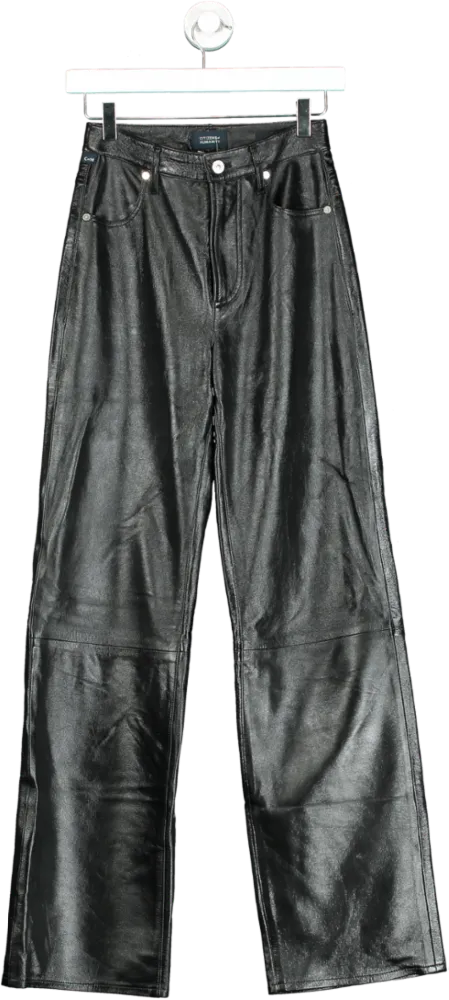 Citizens of Humanity Black Leather Trousers Size 23