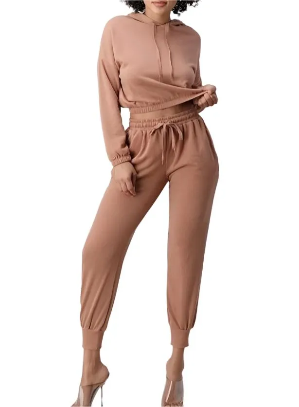 Comfy Long Sleeve crop with sweats set