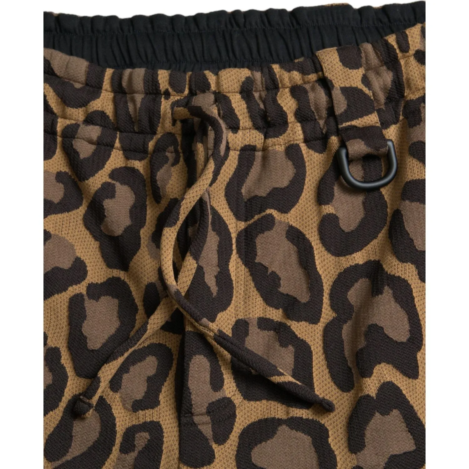 Dolce & Gabbana Brown Leopard Print Polyester Jogger Pants