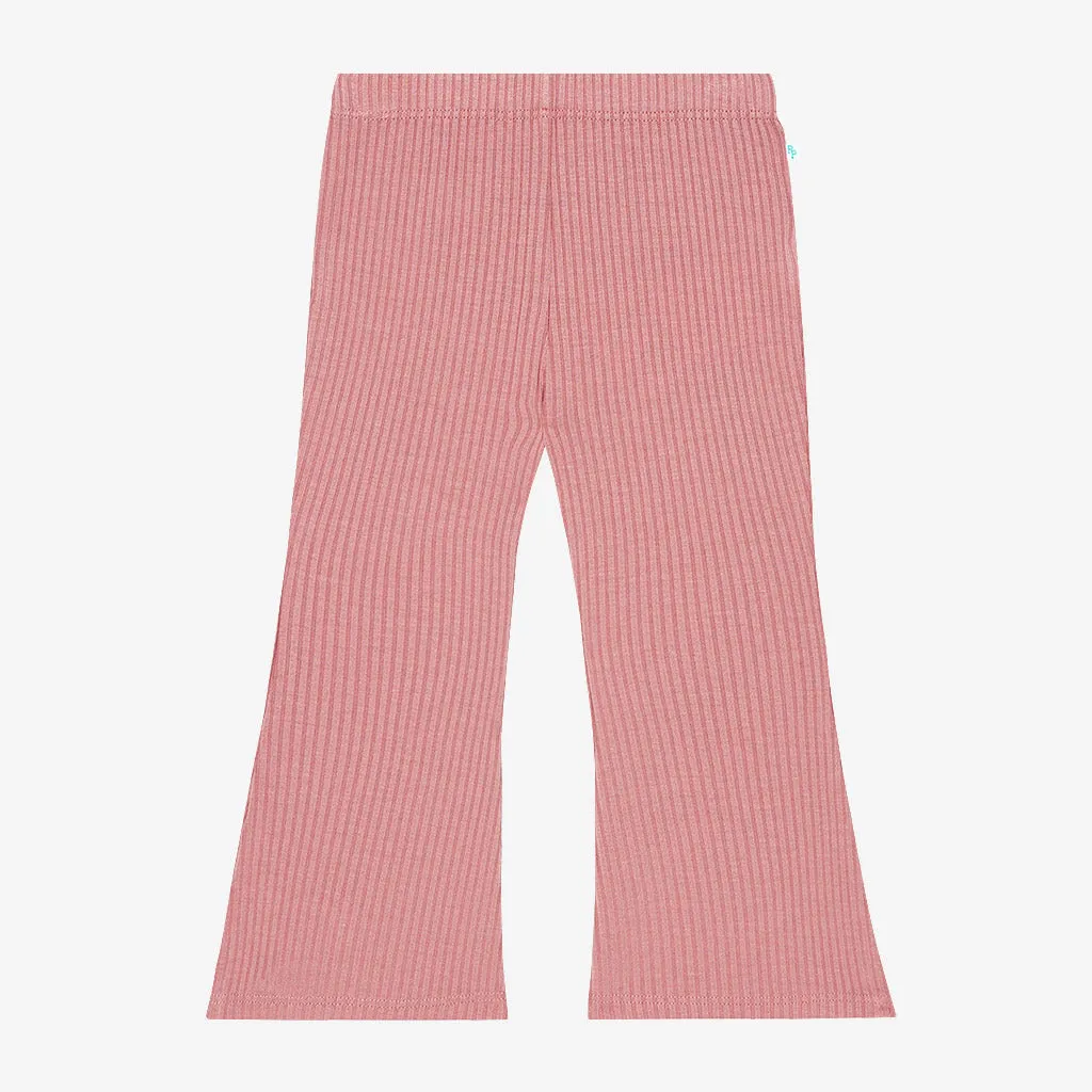 Dusty Rose Ribbed Bell Bottoms