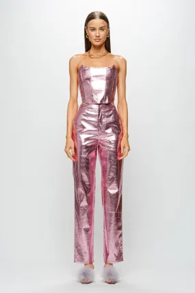 GAIA PINK STRAIGHT VEGAN PANTS