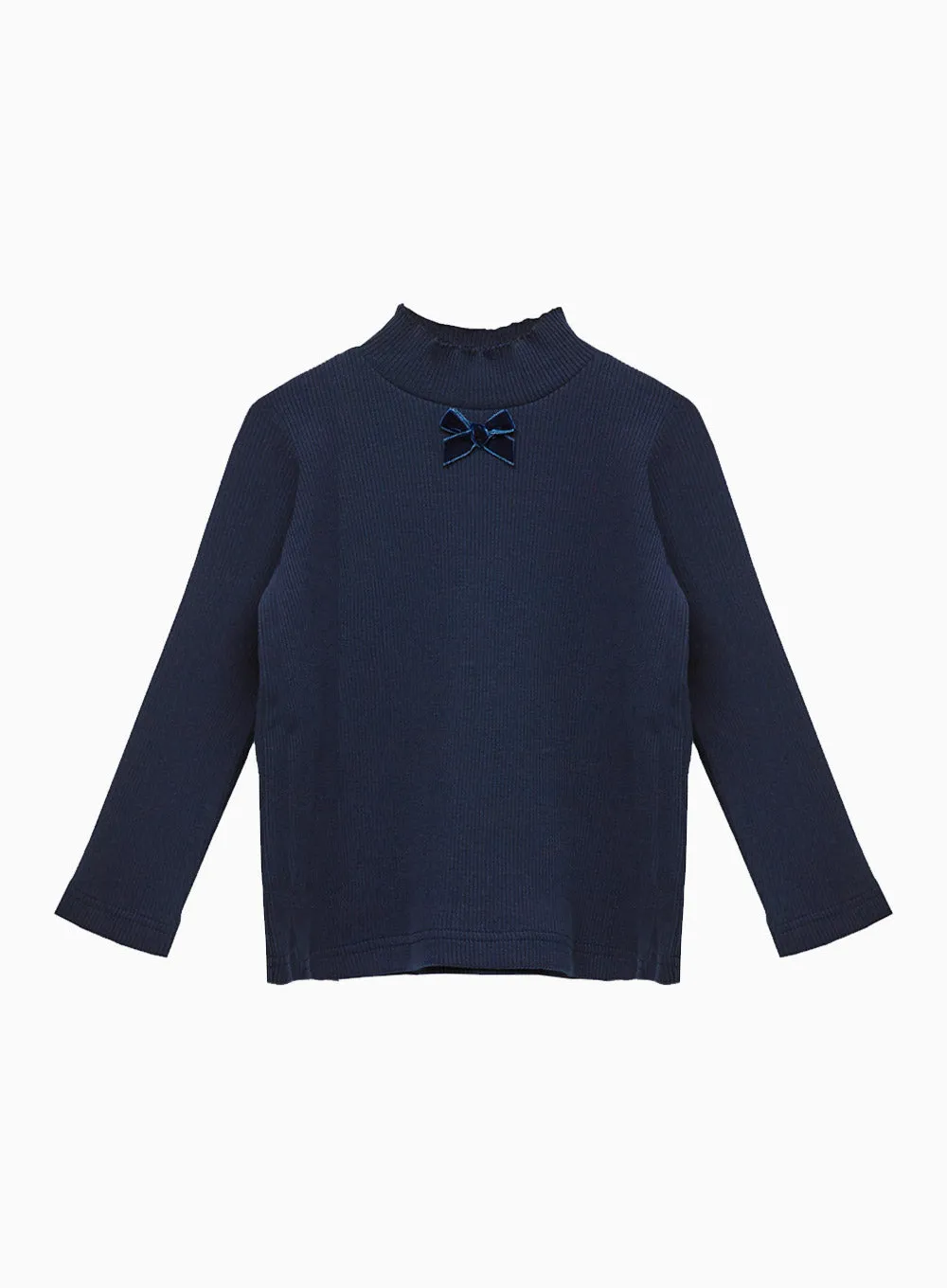 Grace Bow Jersey Top in Navy