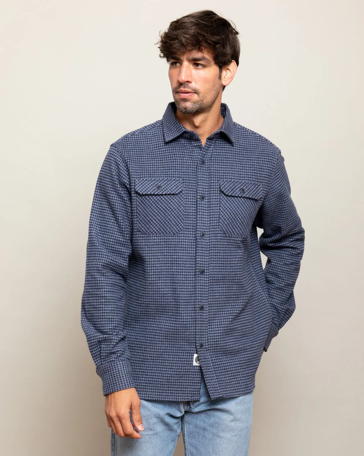 Grand Flannel, Dark Blue Mini Check