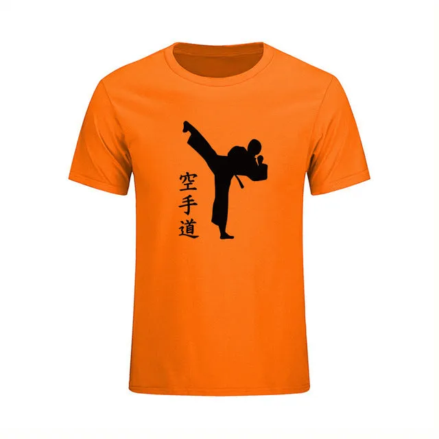 KARATE Martial New Fashion Mens T-shirts Summer Casual Short Sleeve Cotton T Shirts KICK Cool Print Clothing