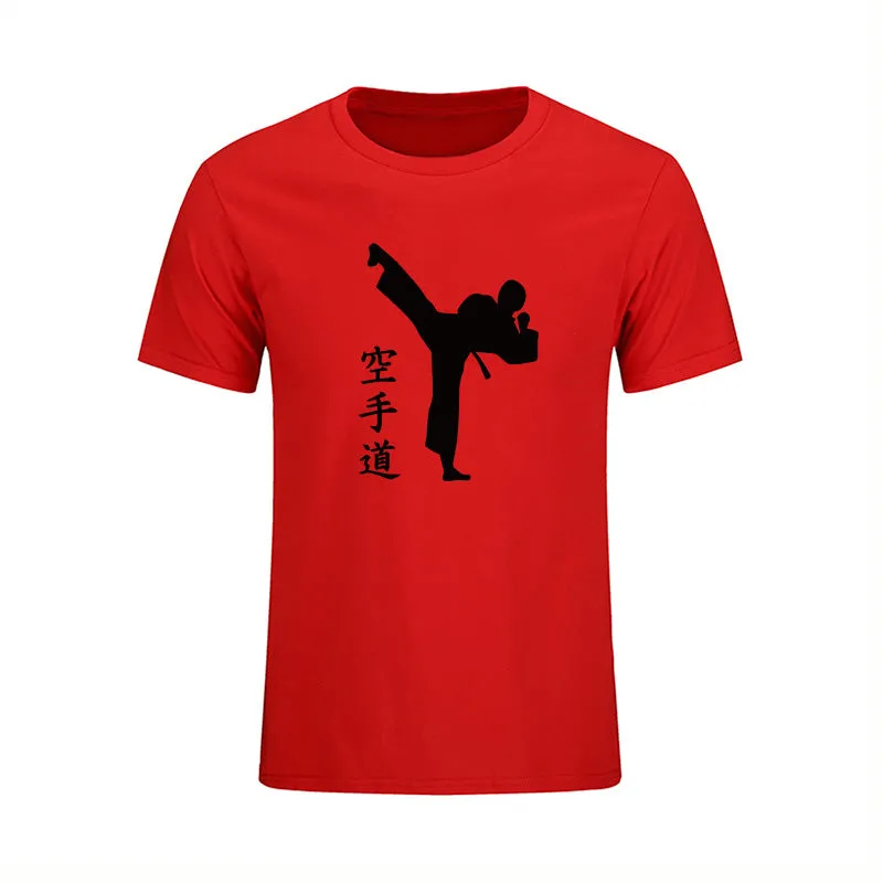 KARATE Martial New Fashion Mens T-shirts Summer Casual Short Sleeve Cotton T Shirts KICK Cool Print Clothing