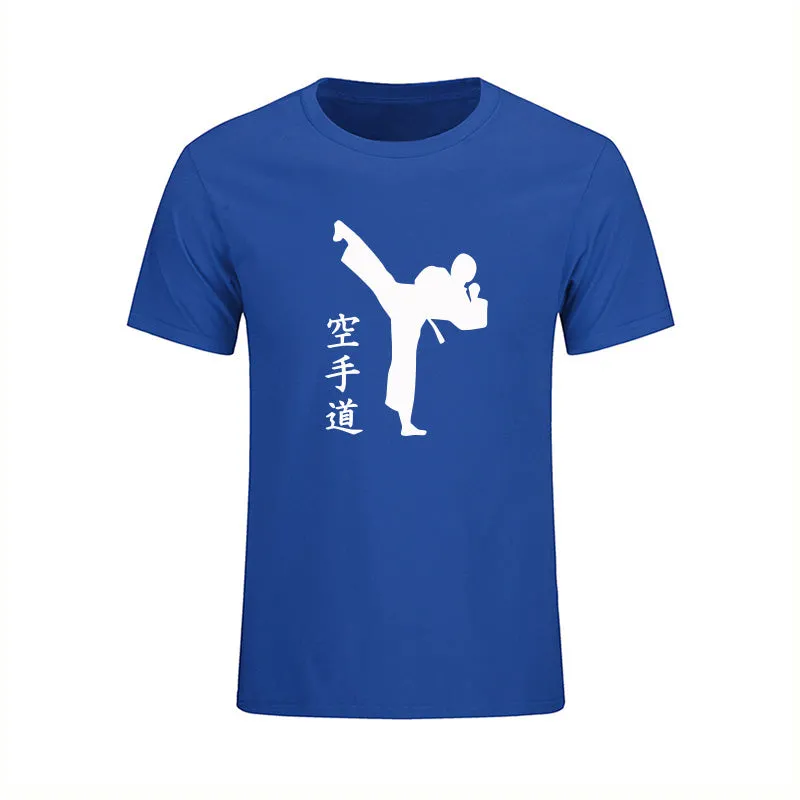 KARATE Martial New Fashion Mens T-shirts Summer Casual Short Sleeve Cotton T Shirts KICK Cool Print Clothing