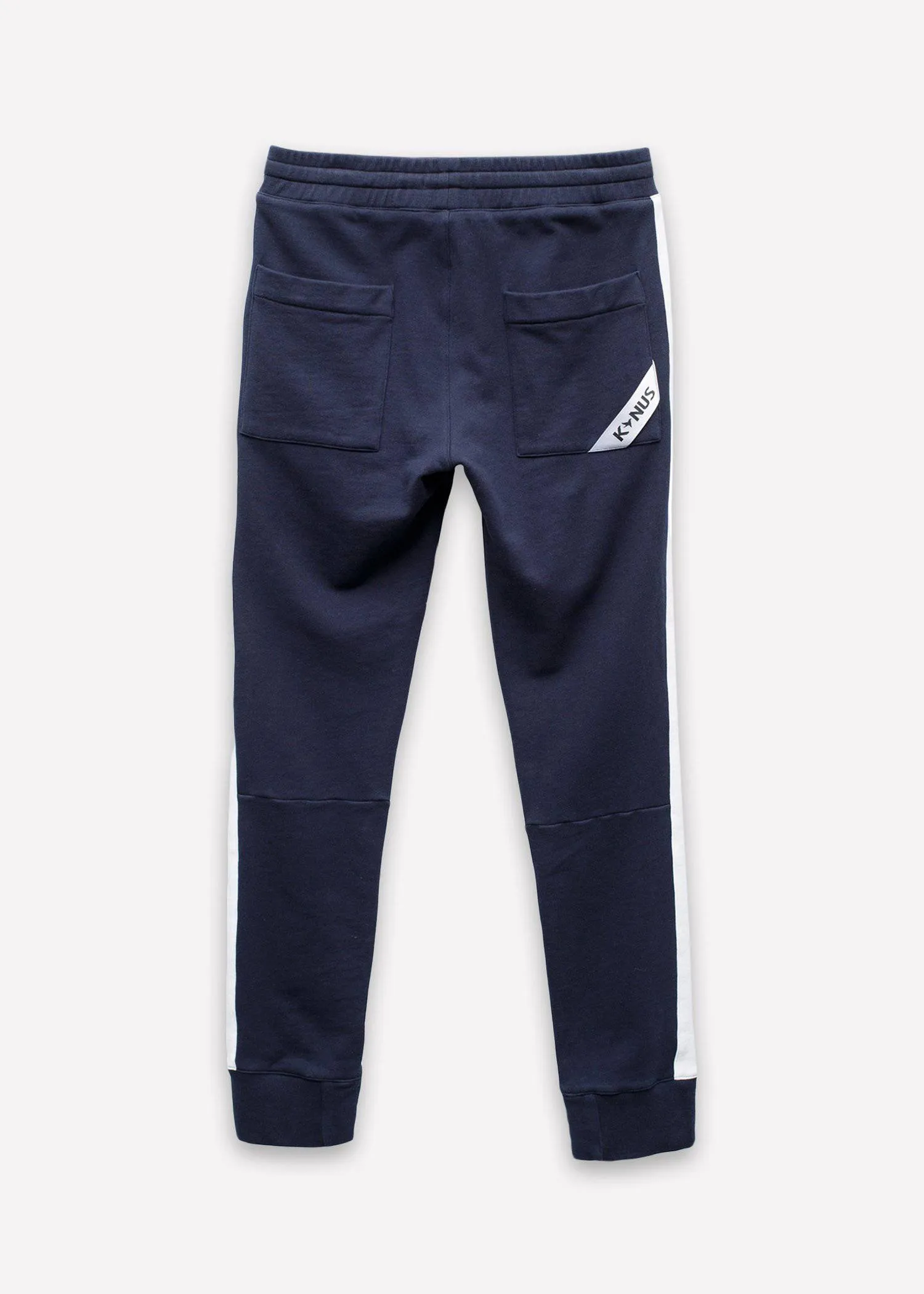 Konus Men's Side Strip French Terry Joggers in Navy