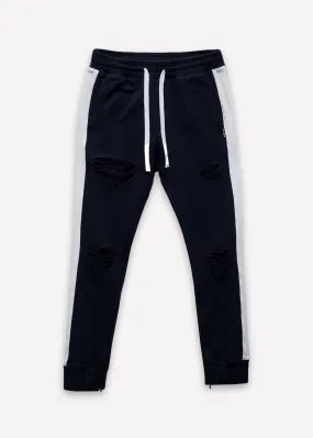 Konus Men's Side Strip French Terry Joggers in Navy