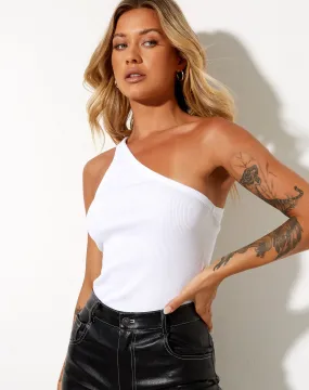 Lagia Top in Rib White