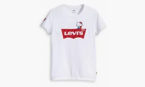 Levis Women's Perfect Hello Kitty Batwing Ringer Logo T-Shirt