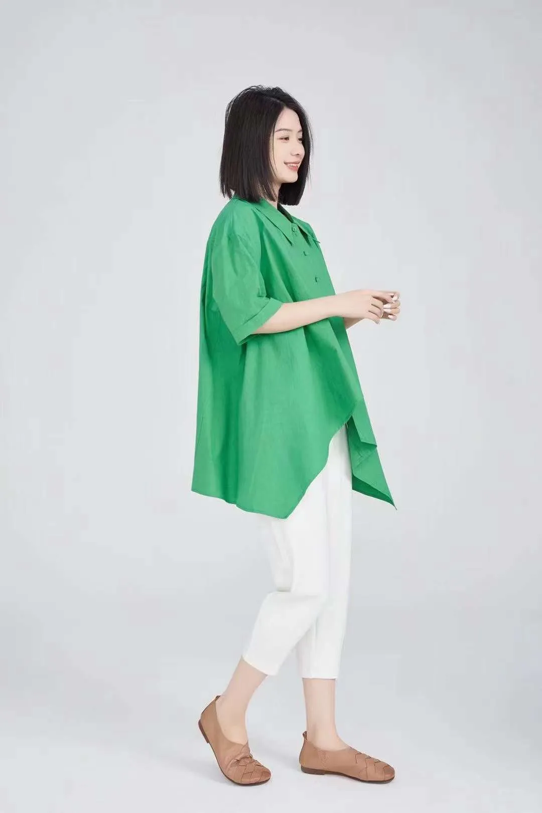 Loose Casual Summer Women Cotton Tops/1707
