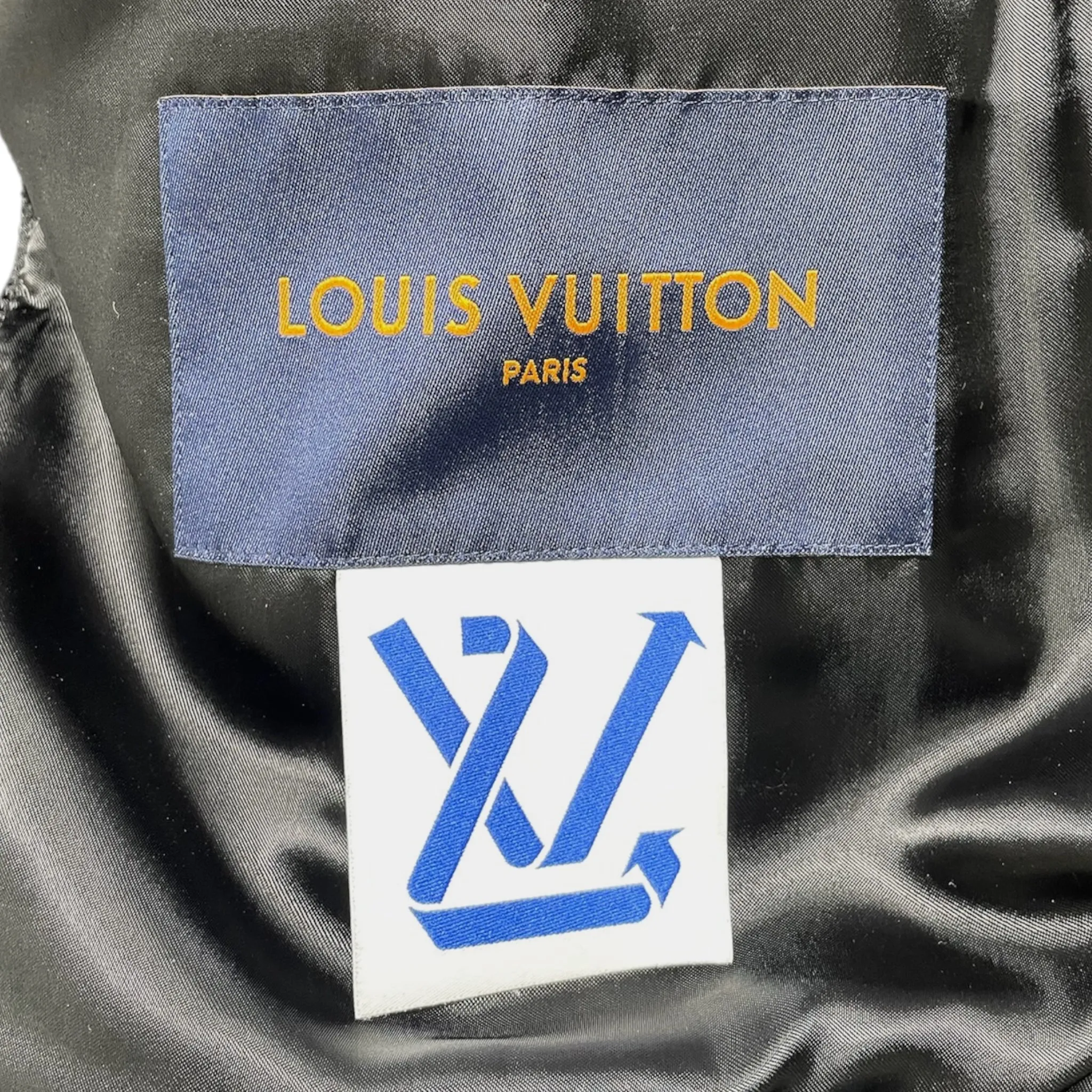 Louis Vuitton Puppet Baseball Varsity Jacket Black Pre-Owned