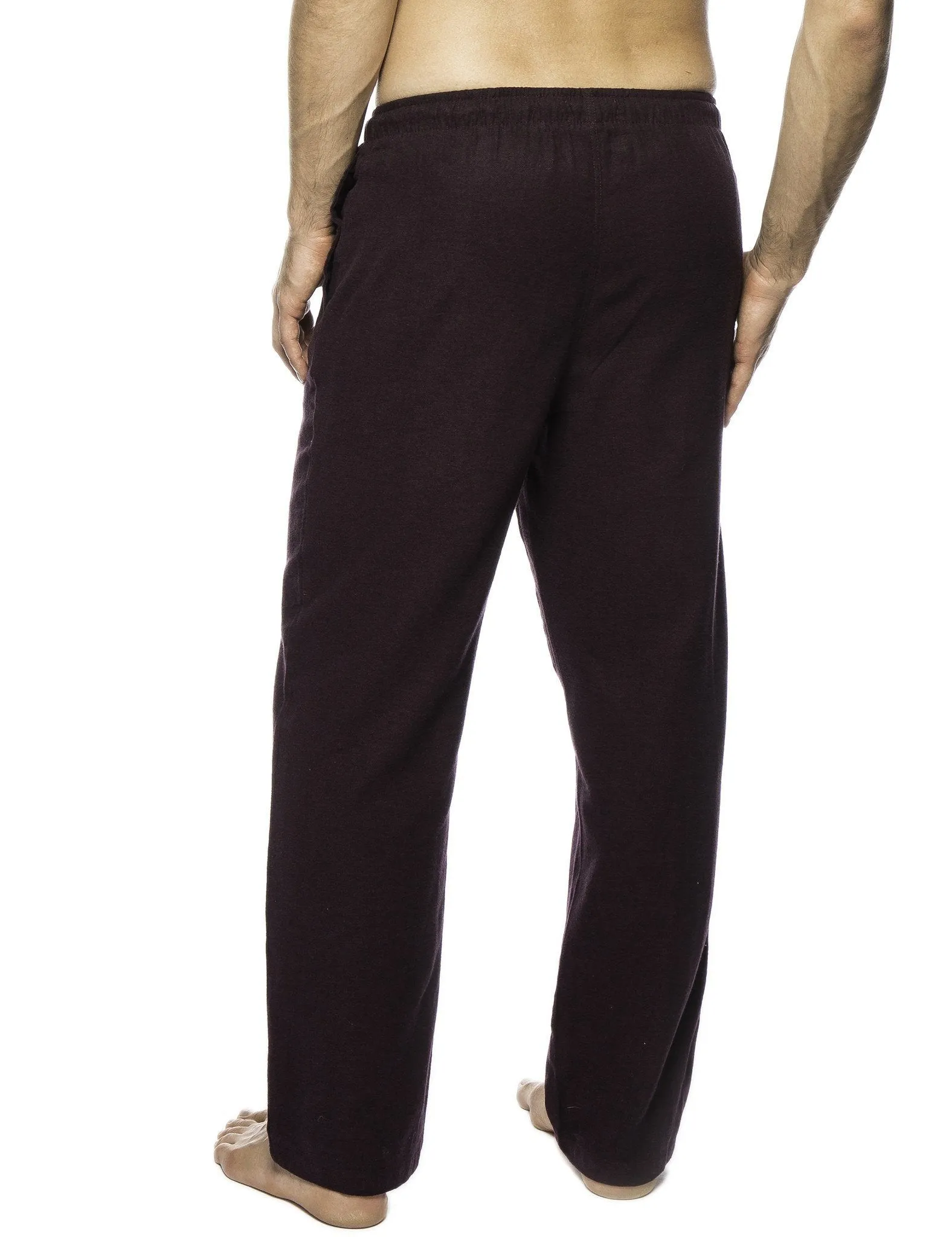 Men's 100% Cotton Flannel Lounge Pants - Herringbone Fig/Black