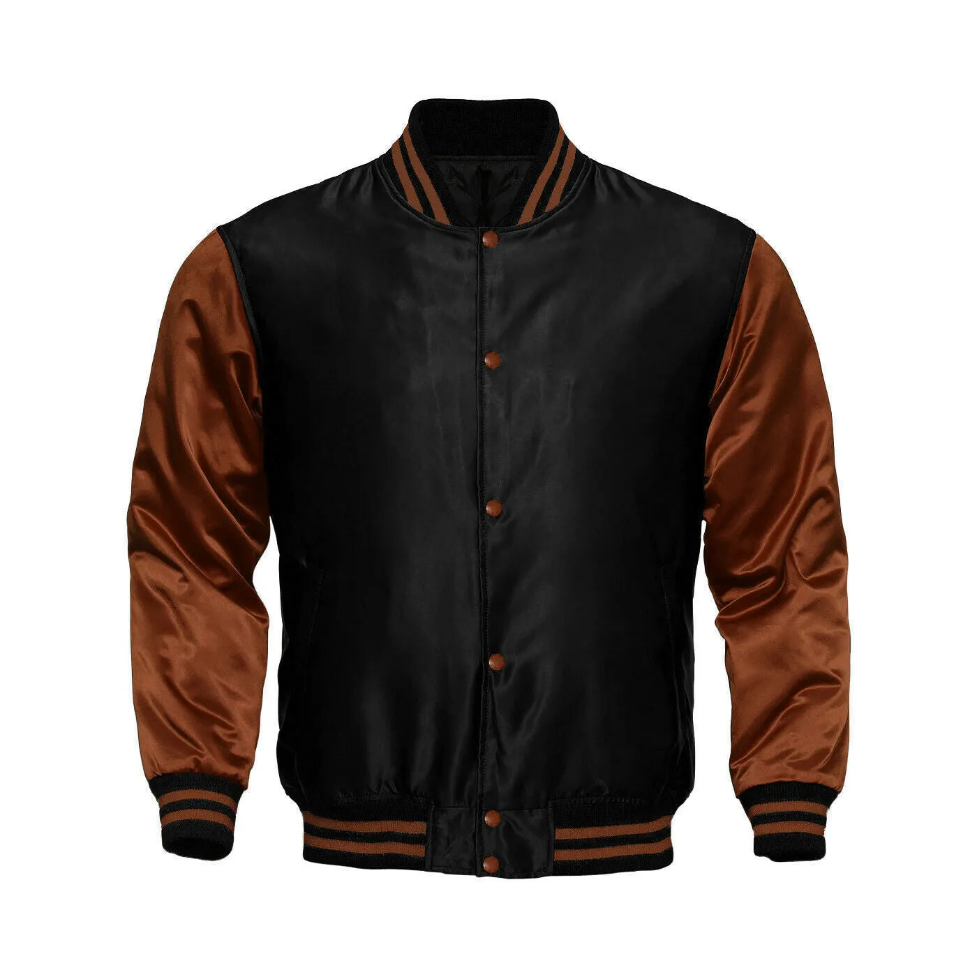 Mens Satin Jacket Black/Brown