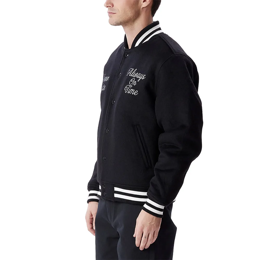 OBEY TIME VARSITY JACKET // BLACK