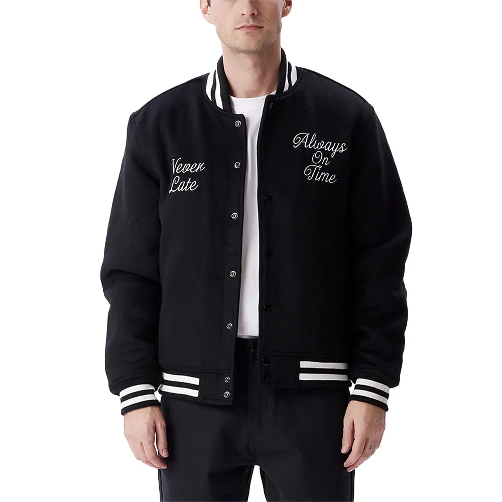 OBEY TIME VARSITY JACKET // BLACK