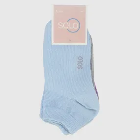 Plain Short Socks (Pack Of 3)