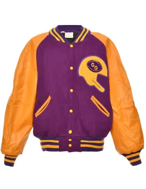 Purple & Mustard All American Varsity Jacket - M