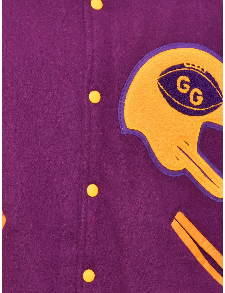 Purple & Mustard All American Varsity Jacket - M