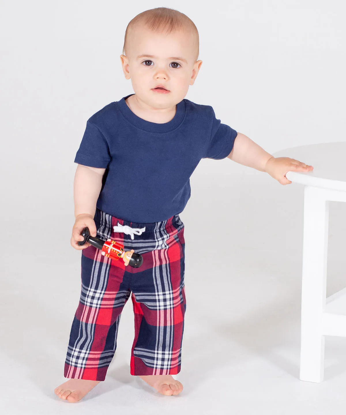 Red/Navy Check - Tartan lounge trousers