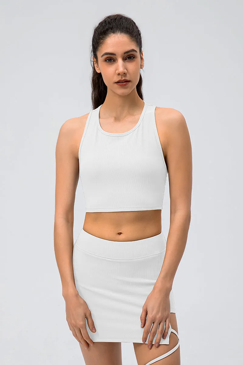 Ribbed Crop Tops Sleeveless Shirts