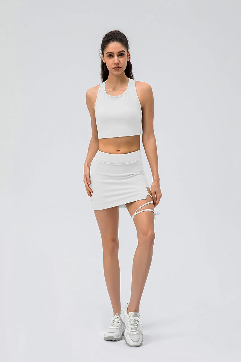 Ribbed Crop Tops Sleeveless Shirts