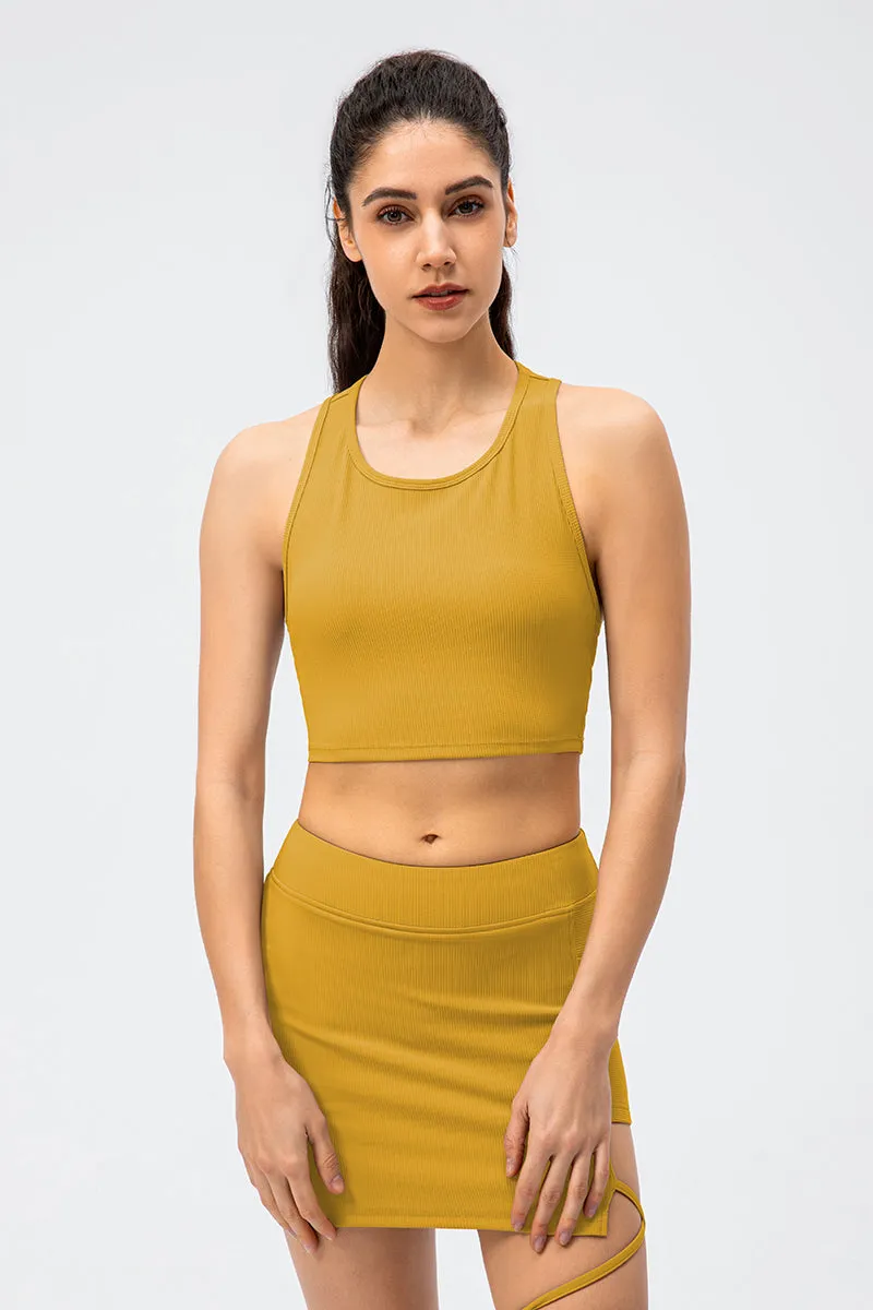 Ribbed Crop Tops Sleeveless Shirts