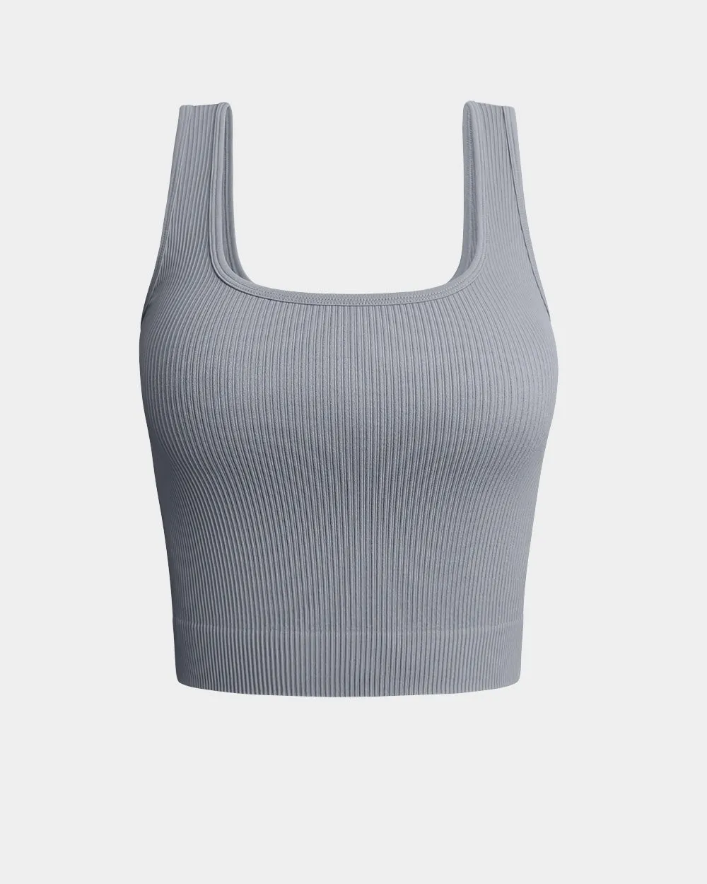 Ribbed Seamless Shirts Yoga Crop Tops