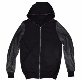 Rick Owens Gimp Hoodie with Leather Sleeves