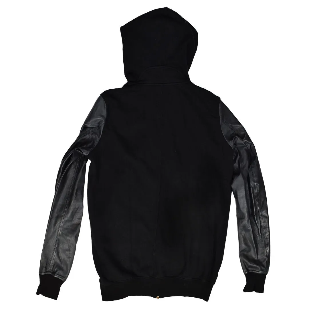 Rick Owens Gimp Hoodie with Leather Sleeves