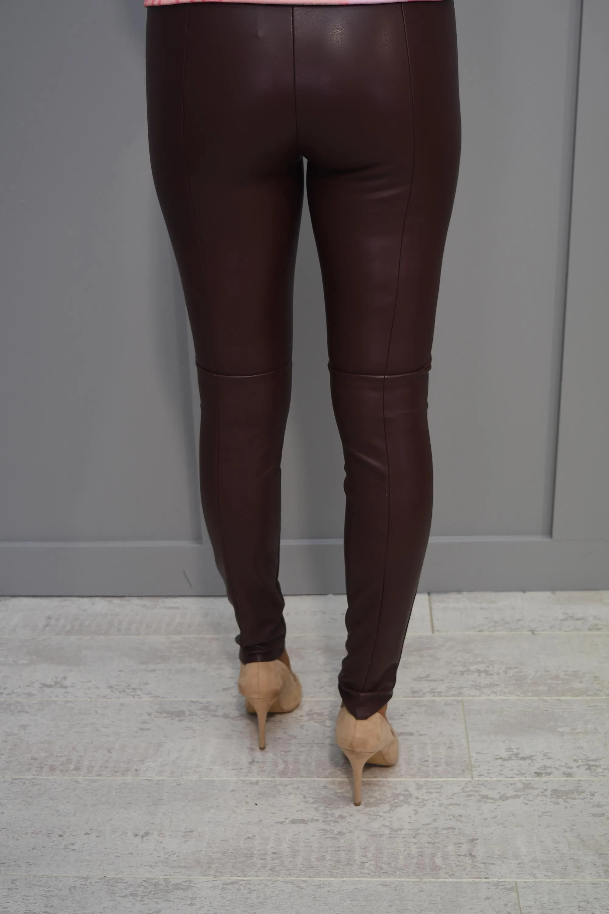 Robell Enie Brown Faux Leather Trousers - 51471 60042 29