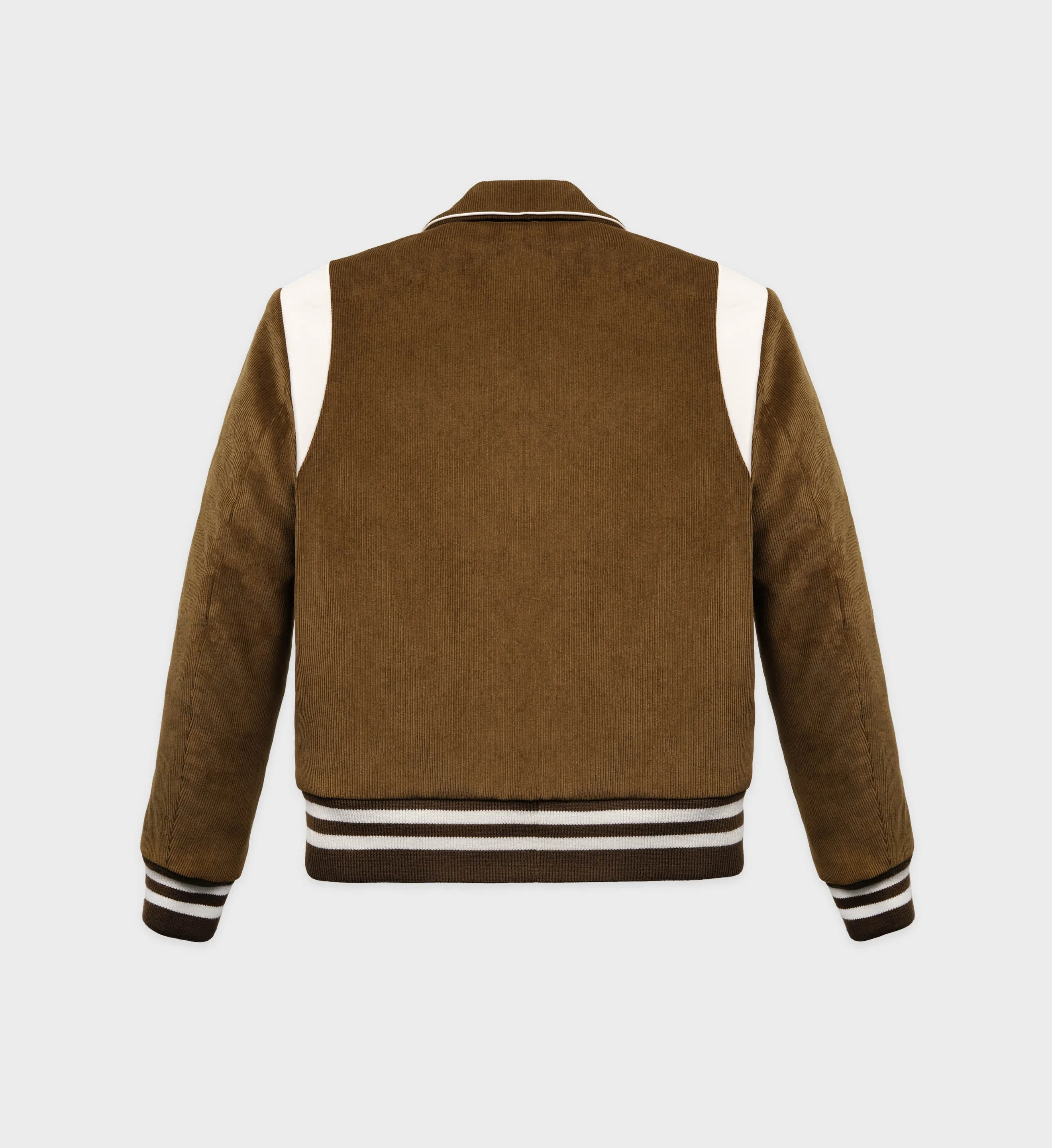 SR Sport Corduroy Varsity Jacket - Brown/White