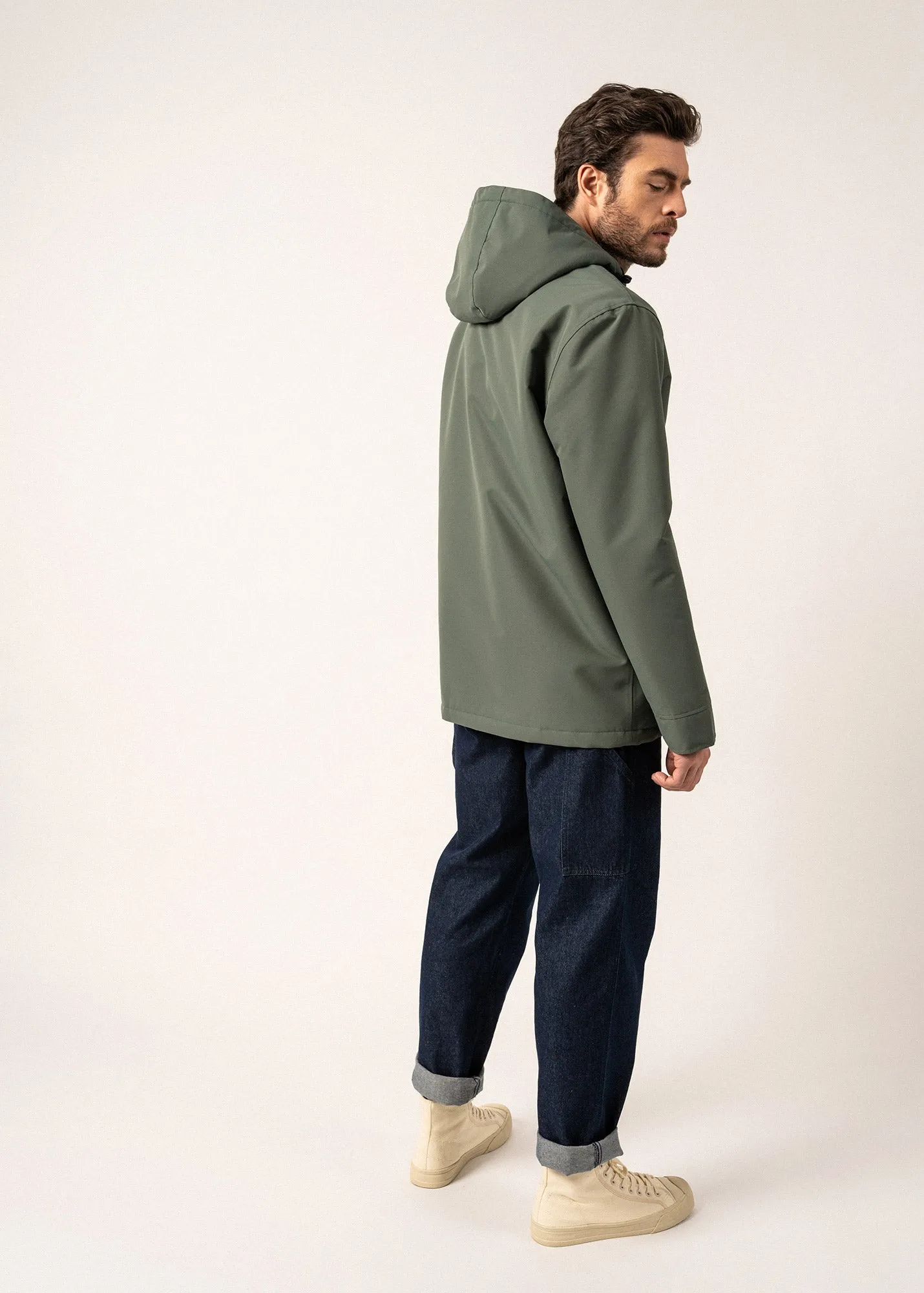 St Gaetan waterproof parka - sherpa lining, down padding (VEGETAL)