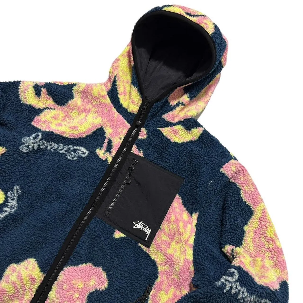 Stussy Sherpa Floral Hooded Fleece