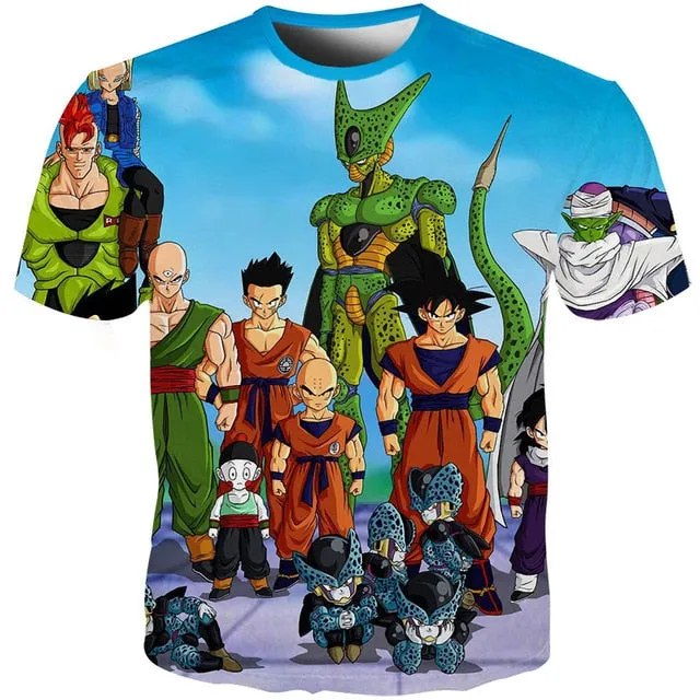 SUMMER T SHIRTS MEN  ANIME PRINT DRAGON BALL 3D T SHIRTS MEN'S STREETWEAR