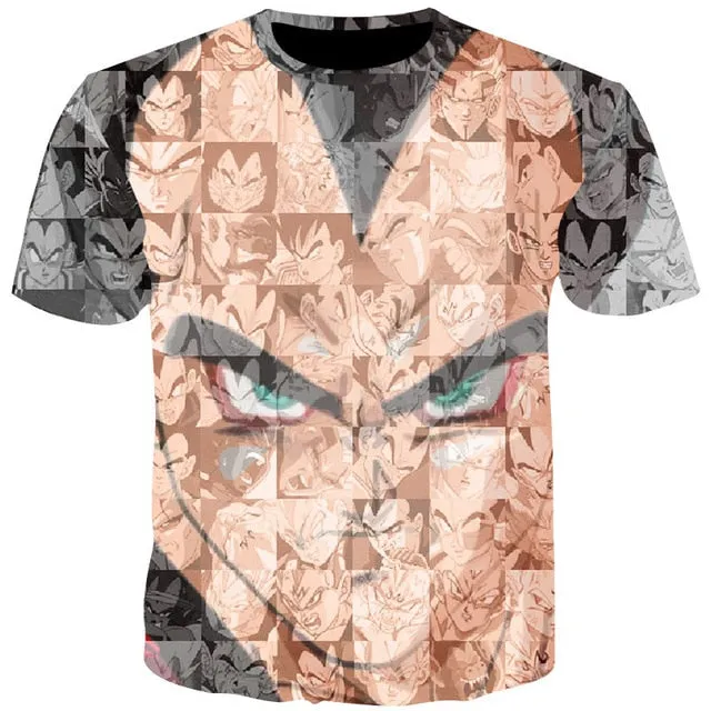 SUMMER T SHIRTS MEN  ANIME PRINT DRAGON BALL 3D T SHIRTS MEN'S STREETWEAR