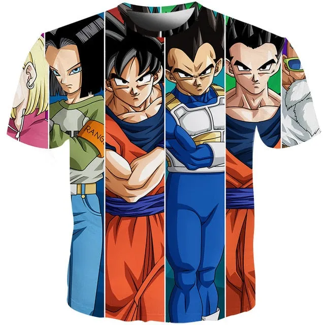 SUMMER T SHIRTS MEN  ANIME PRINT DRAGON BALL 3D T SHIRTS MEN'S STREETWEAR