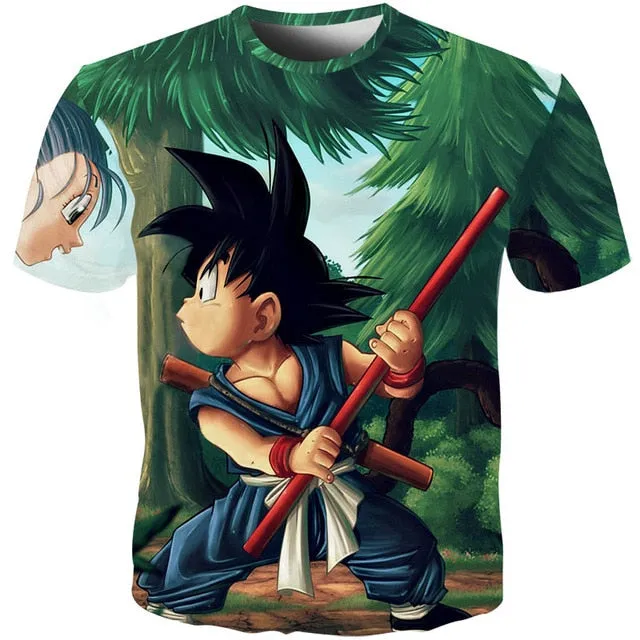 SUMMER T SHIRTS MEN  ANIME PRINT DRAGON BALL 3D T SHIRTS MEN'S STREETWEAR