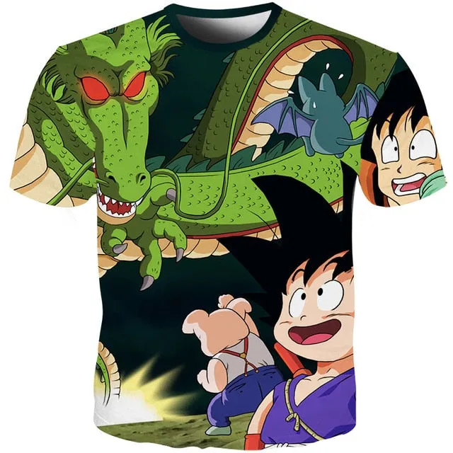 SUMMER T SHIRTS MEN  ANIME PRINT DRAGON BALL 3D T SHIRTS MEN'S STREETWEAR