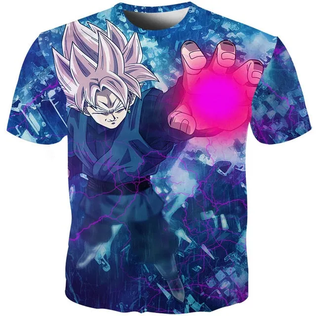 SUMMER T SHIRTS MEN  ANIME PRINT DRAGON BALL 3D T SHIRTS MEN'S STREETWEAR