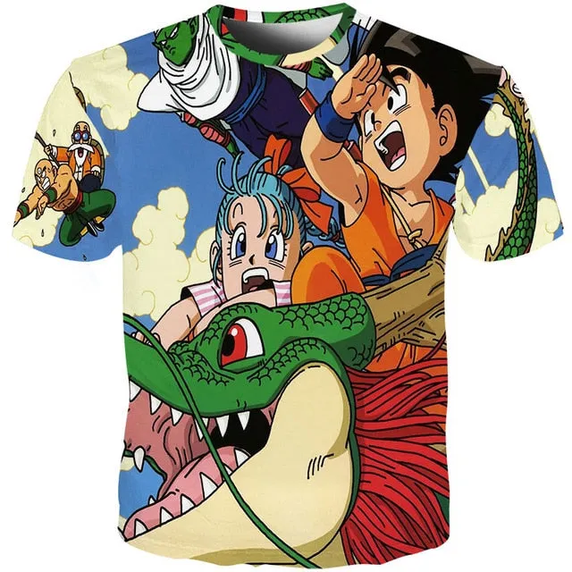 SUMMER T SHIRTS MEN  ANIME PRINT DRAGON BALL 3D T SHIRTS MEN'S STREETWEAR