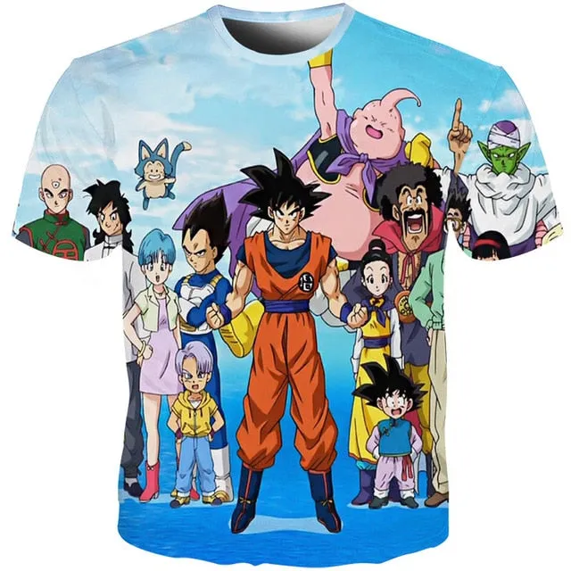 SUMMER T SHIRTS MEN  ANIME PRINT DRAGON BALL 3D T SHIRTS MEN'S STREETWEAR