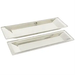 The Novogratz White Stainless Steel Metal Living Room Decor Tray, Set of 2 25", 22"W