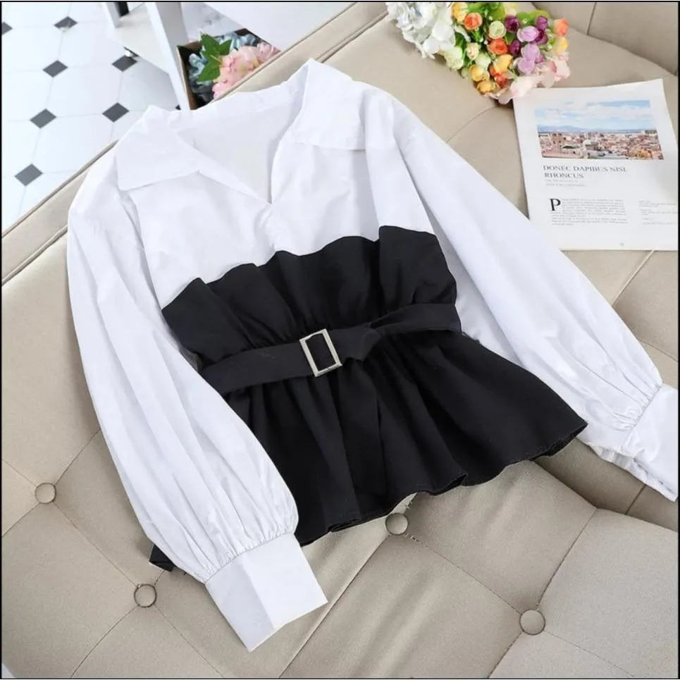 Turn-down Collar Loose Blouses